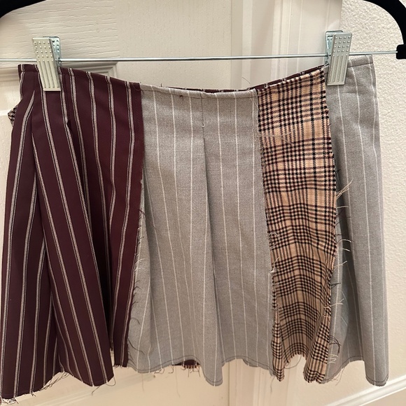 Patchwork Plaid Mini Skirt - Picture 2 of 3